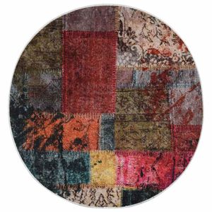 vidaXL Alfombra lavable patchwork multicolor &phi;120 cm