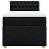 vidaXL Cama box spring individual con colch&oacute;n tela negro