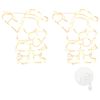 vidaXL Luces de Navidad Santa Silueta 2 piezas 35 LEDs blanco c&aacute;lido