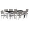 vidaXL Conjunto de Comedor de Jard&iacute;n 9 uds. Gris rat&aacute;n sint&eacute;tico