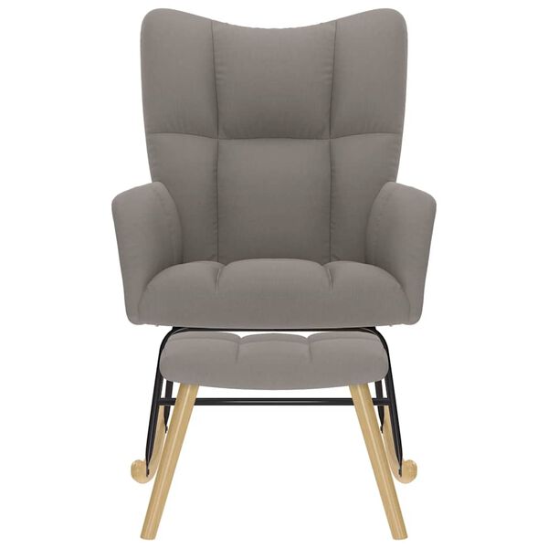vidaXL Sillón mecedora con taburete tela gris taupe