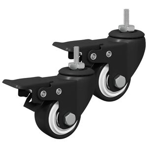 vidaXL Ruedas 2 pcs Negro M6 x 37 mm Hierro y Nailon