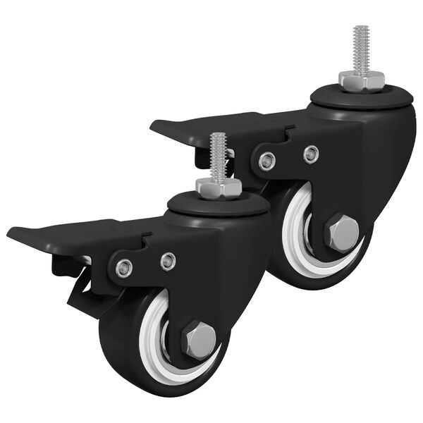 vidaXL Ruedas 2 pcs Negro M6 x 37 mm Hierro y Nailon