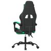 vidaXL Silla gaming giratoria y reposapiés cuero sintético negro verde