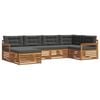 vidaXL Conjunto de sof&aacute;s de exterior 6 pcs Natural y Antracita