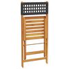 vidaXL Sillas de bistró 2 uds madera maciza de acacia ratán PE negro
