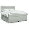 vidaXL Cama box spring con colch&oacute;n terciopelo gris claro 180x200 cm