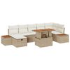 vidaXL Conjunto de sof&aacute;s de jard&iacute;n 8 uds. Beige rat&aacute;n sint&eacute;tico