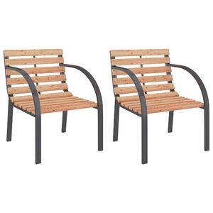 vidaXL Sillas de jard&iacute;n 2 unidades madera