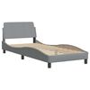 vidaXL Estructura de cama sin colch&oacute;n Hanko tela gris claro 90x200 cm