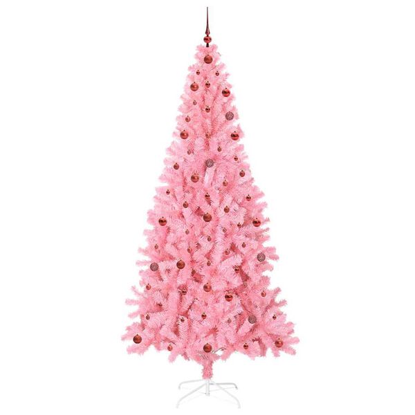 vidaXL &Aacute;rbol de Navidad con 300 LED con soporte Rosa 240 cm PVC