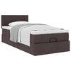 vidaXL Cama otomana con colch&oacute;n marr&oacute;n oscuro 90x200 cm tela