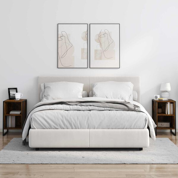 vidaXL Mesa de Noche Roble Humo 39.5 x 30 x 50 cm Madera contrachapada