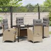 vidaXL Conjunto de Comedor de Jard&iacute;n 5 pcs Beige rat&aacute;n sint&eacute;tico