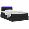 vidaXL Cama con almacenamiento y LED Negro 120 x 190 cm Poliéster