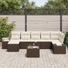 vidaXL Conjunto de sof&aacute; de jard&iacute;n 7 pcs Marr&oacute;n rat&aacute;n sint&eacute;tico