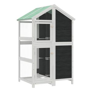 vidaXL Casita para p&aacute;jaros madera maciza pino gris 97x81x152 cm
