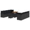vidaXL Conjunto de sof&aacute;s de jard&iacute;n 11 pcs Negro rat&aacute;n sint&eacute;tico