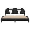 vidaXL Estructura de cama Viana sin colch&oacute;n cuero sint&eacute;tico negro blanco 160x200cm