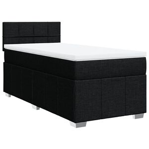 vidaXL Cama box spring con colch&oacute;n tela negro 80x200 cm