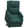vidaXL Sill&oacute;n de masaje elevable tela verde oscuro