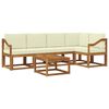 vidaXL Conjunto de sof&aacute;s de exterior 6 uds. Natural y Crema