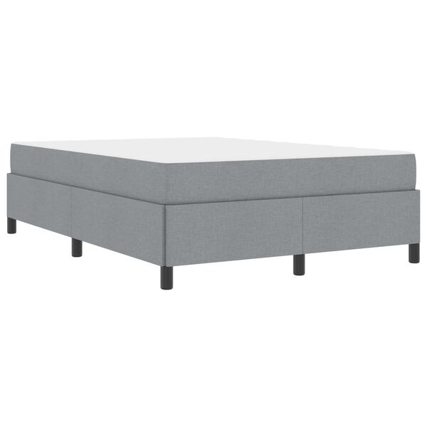 vidaXL Cama tipo Box Spring con colch&oacute;n Gris Claro 140 x 190 cm tela