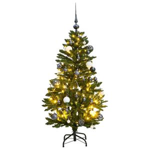 vidaXL &Aacute;rbol Navidad artificial con bisagras 150 LED y bolas 120 cm
