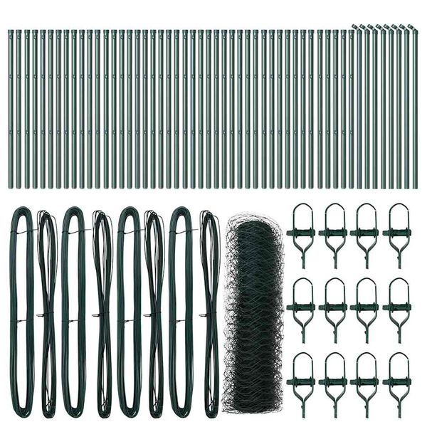 vidaXL Poste de Valla Verde 100 x 0,5 m (malla de 36 mm) Acero y PVC