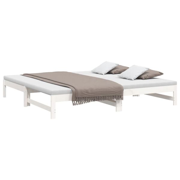 vidaXL Sofá cama extraíble sin colchón blanco 2x(90x200) cm