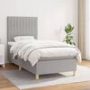 vidaXL Cama box spring con colch&oacute;n tela gris claro 90x200 cm