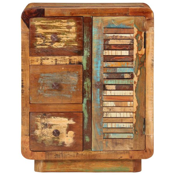 vidaXL Aparador con 3 cajones de madera maciza reciclada 55x30x70 cm