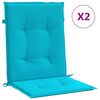 vidaXL Cojines para silla con respaldo bajo 2 uds tela turquesa