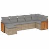 vidaXL Set sof&aacute;s de jard&iacute;n 7 piezas y cojines rat&aacute;n sint&eacute;tico beige