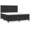 vidaXL Cama box spring con colch&oacute;n cuero sint&eacute;tico negro 180x200 cm