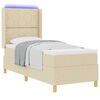 vidaXL Cama tipo Box Spring con colch&oacute;n Crema 140 x 200 cm tela