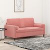vidaXL Sof&aacute; 2 plazas almohadas y cojines terciopelo rosa 140 cm