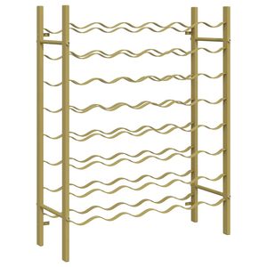 vidaXL Botellero para 48 botellas de metal dorado