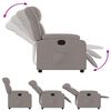 vidaXL Sill&oacute;n reclinable de tela gris taupe
