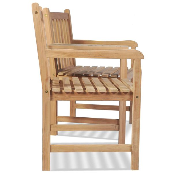 vidaXL Sillas de jard&iacute;n 2 uds agujero de sombrilla madera teca maciza