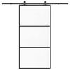 vidaXL Puerta corredera con herrajes 102x205 cm ESG vidrio y aluminio