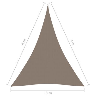 vidaXL Toldo de vela triangular tela Oxford gris taupe 3x4x4 m