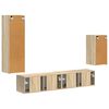 vidaXL Conjunto de mueble de TV Montaje en la pared 4 pcs Roble Sonoma