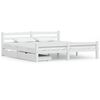 vidaXL Estructura de cama con 2 cajones madera pino blanco 180x200 cm