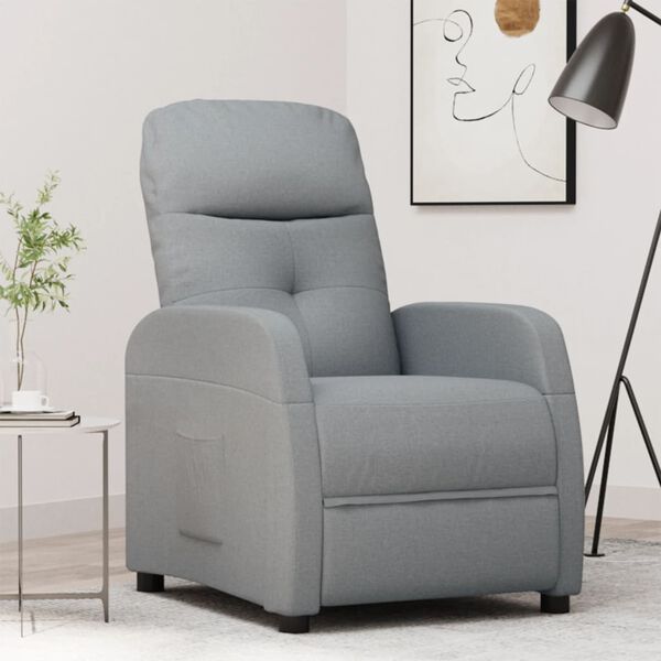 vidaXL Sill&oacute;n reclinable de tela gris claro