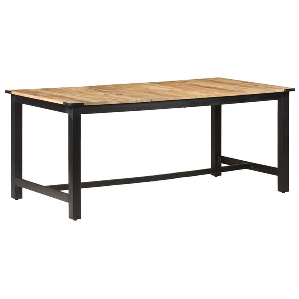 vidaXL Mesa de comedor de madera maciza de mango rugosa 180x90x76 cm
