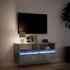 vidaXL Mueble de TV de pared con luces LED gris hormig&oacute;n 100x31x45 cm