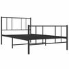 vidaXL Estructura cama sin colch&oacute;n con estribo metal negro 90x190 cm