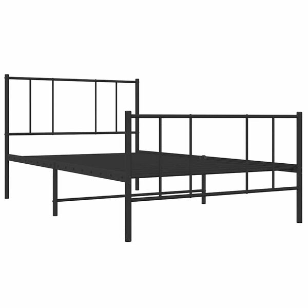 vidaXL Estructura cama sin colch&oacute;n con estribo metal negro 90x190 cm