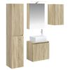 vidaXL Juego de Muebles de Ba&ntilde;o 5 pcs Roble Sonoma 50 x 14,5 x 70 cm